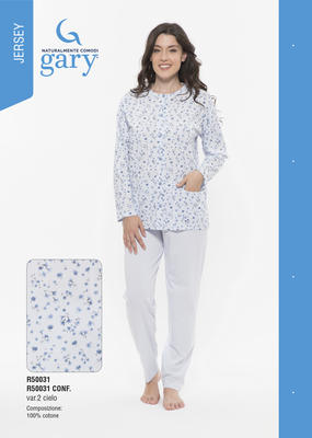 PIGIAMA APERTO CONFORMATO DONNA M/L R50031 Tellini S.r.l. Ingrosso Abbigliamento